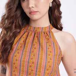 fusion by glitchez Ethnic Motifs Printed Pure Cotton Kurta Set image 3