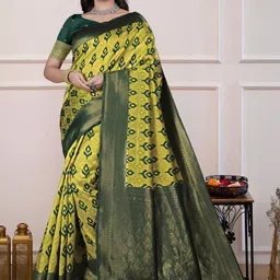 FASHIONIZO Woven Design Zari Art Silk Handloom Banarasi Saree image 2