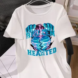 KPOP Girls Typography Printed Round Neck T-shirt-image-73