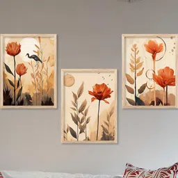walllane Floral Wall Art With Frame Home Decor Wall Painting For Living Room Office Bedroom-picture-33