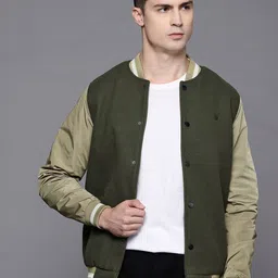Allen Solly Stand Collar Varsity Jacket-image-99