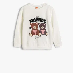 Koton Girls Graphic Printed Round Neck Cotton Pullover Sweatshirt-picture-29