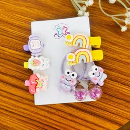 Radhya Accessories Girls Set of 6 Cute Cartoon Ponytail Holders image 5
