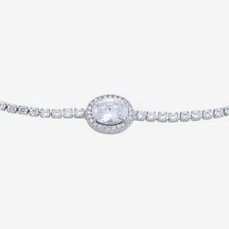 Kushal's Fashion Jewellery Cubic Zirconia Rhodium-Plated Wraparound Bracelet image 2