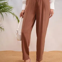 CHIC BY TOKYO TALKIES Solid Women Straight Fit Trousers-image-85