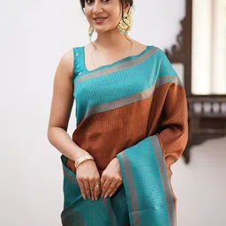 bigben textile Woven Design Zari Banarasi Saree image 4