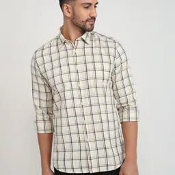 Parx Men Slim Fit Tartan Checked Spread Collar Pure Cotton Casual Shirt-picture-23