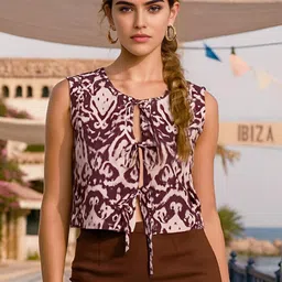 don't be basic Print Ethnic Crop Top-picture-13