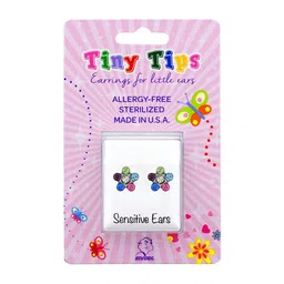 STUDEX Unisex Stainless Steel Silver-Plated Stones Studded Floral Shaped Studs-picture-23