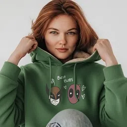 TOGS & TERRE Women Wolverine and Deadpool Printed Hooded Cotton Oversized Sweatshirt image 4