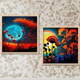walllane Floral Wall Art With Frame Home Decor Wall Painting For Living Room Office Bedroom-picture-4