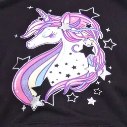 PLUM TREE Girls Graphic Printed Hooded Reversable Sequin Cotton Sweatshirt image 3