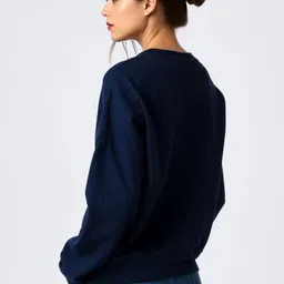 SALUJA FABRICS Women Typography Printed Long Sleeves Sweatshirt image 2