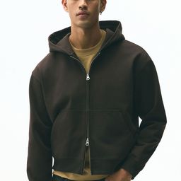 H&M Loose Fit Boxy-Style Zip-Through Pure Cotton Hoodie-picture-33