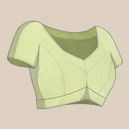 KALINI Green Faux Georgette Crush Saree With Unstitched Blouse Piece image 2