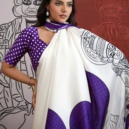 Anouk Rustic Ethnic Motifs Printed Satin Banarasi Saree image 3