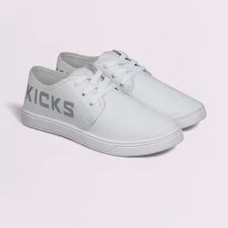 Free Kicks Men Off White Canvas Marking Running Sports Shoes-image-21