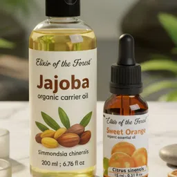 ELIXIR OF THE FOREST Set Of 2 Sweet Orange Essential Oil -15 ml & Jojoba Oil - 200 ml-picture-32