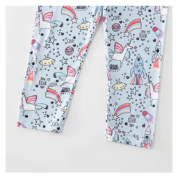 Kookie Kids Full Length Lounge Pants Unicorn Print - Blue image 5