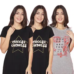TRENDY WORLD Women Black Tshirts-image-86
