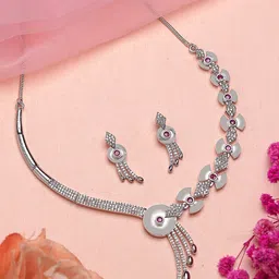 Anouk Silver-Plated American Diamond Stone-Studded Jewellery Set-picture-38