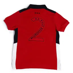 U.S. Polo Assn. Kids Embroidered Varsity Polo Collar Pure Cotton T-shirt image 4