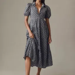 DressBerry Women Floral Printed Gathered or Pleated Casual Fit and Flare Dress-image-98