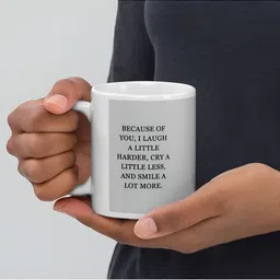 Mr UVD White & Black Typography Printed Ceramic Glossy Mug - 350 ml-picture-34