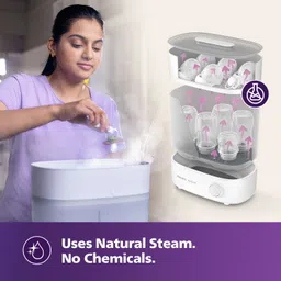 philips avent Steam Sterilizer | SCF291/00 | Kills 99.9%* germs in 10 mins | 6 bottle capacity - 6 Slots image 3