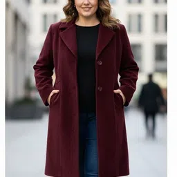 luvuduvy Velvet Self Design Coat For Women image 1