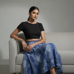 matkewalaz Women Applique Wrap Around Grey Skirt image 4