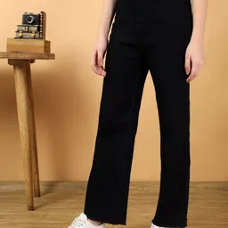 kotty Women Straight Fit High Rise Black Jeans image 5