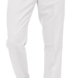 Men Regular Fit White Polycotton Trousers-image-31