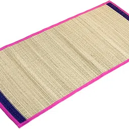 yasbavu SMALL KORAI GRASS MAT 4FT X 2 FT Yellow 3 mm Yoga Mat-picture-13