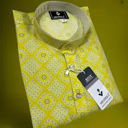 mentific Men Printed Cotton Blend Straight Kurta image 1