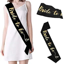decor propz Team Bride Pink and Bride to Be Black Sash 3 Pcs Combo for Bachelorette Party image 5