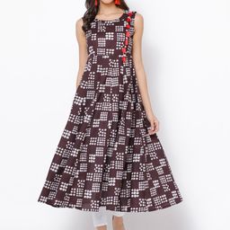 Vishudh Women Brown Printed Anarkali Kurta-picture-19