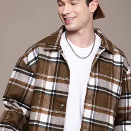 WROGN Checked Flannel Oversized Fit Tailored Jacket-picture-29