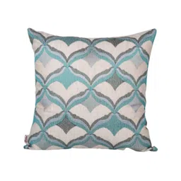 Home Set Of 2 Red & Blue Geometric Square Cushion Covers image 2