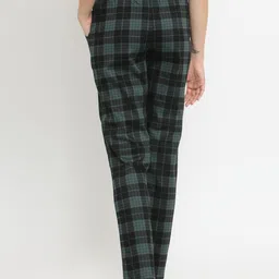 Claura Women Green & Black Checked Regular Fit Pyjama Lower-12 image 3