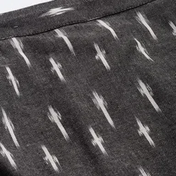 Taavi Charcoal Grey & White Ikat Woven Design Straight Skirt With Pockets image 5