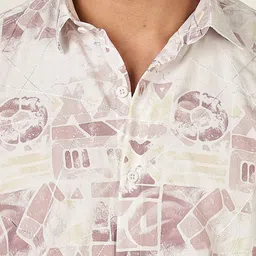 BS BLUE SQUAD Men India Slim Tailored Fit Geometric Printed Spread Collar Casual Shirt image 2