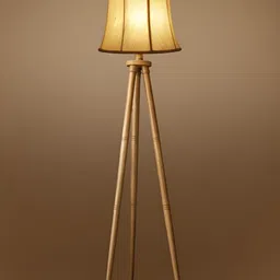 Devansh Off White & Black Frustum Wooden Floor Lamp image 5