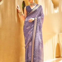 Anouk Geometric Printed Saree With Blouse Piece-image-97