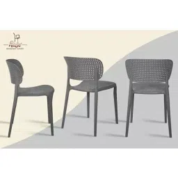 Rose Eva Cafe Elegant Chairs With Backrest Mid Back Grey (Set of 2) image 4