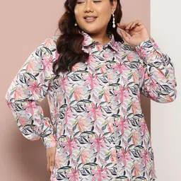 Sztori Plus Size Floral Printed Shirt image 4