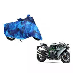 Auto Pearl Waterproof Two Wheeler Cover For Kawasaki Ninja H2 (Blue)-image-67