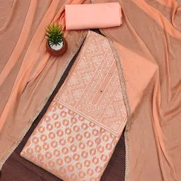 HERE&NOW Embellished Jacquard Unstitched Dress Material-image-74