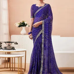 Styleveda Bandhani Printed Zari Pure Georgette Bandhani Saree-picture-19