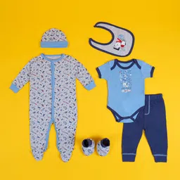 Baby Moo Kids Pack of 6 Printed Pure Cotton Baby Apparel Gift Set-picture-52